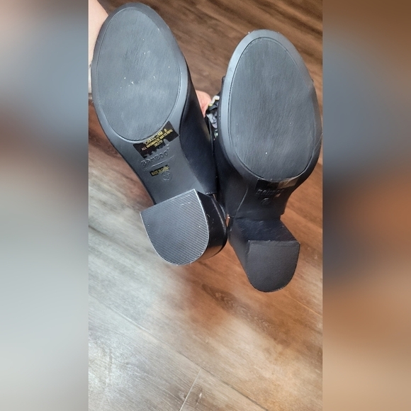 Women's Bamboo‎ Crave Black Shoes Heels Open Toe With Ribbon Tie Size 8 - Picture 7 of 9